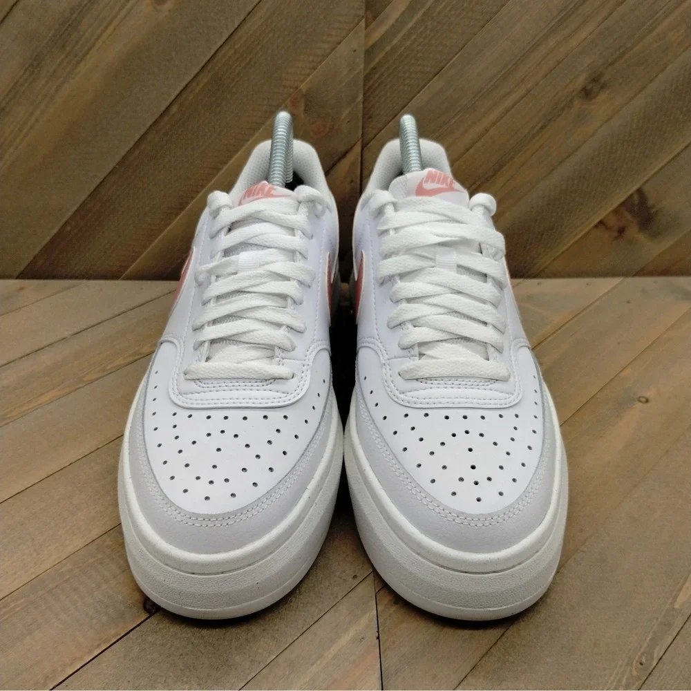 Nike Court Vision Alta Casual Platform Shoes‎ Womens Size 9 White Pink Sneakers